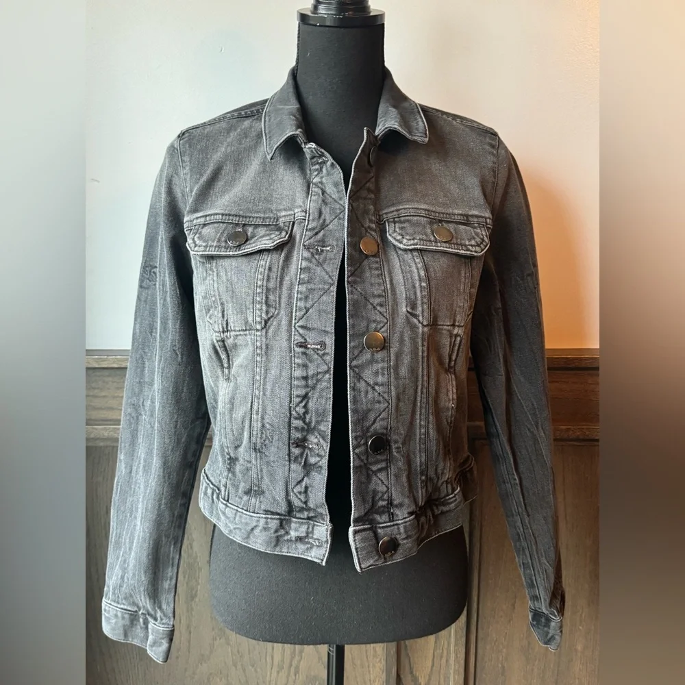 a.n.a Charcoal wash stretch denim Jean Jacket Euc medium - Picture 1 of 7